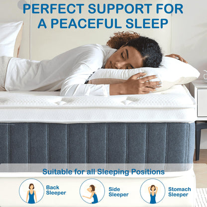Bednew Small Single Mattress 2FT6 Hybrid Mattress 75x190x31cm