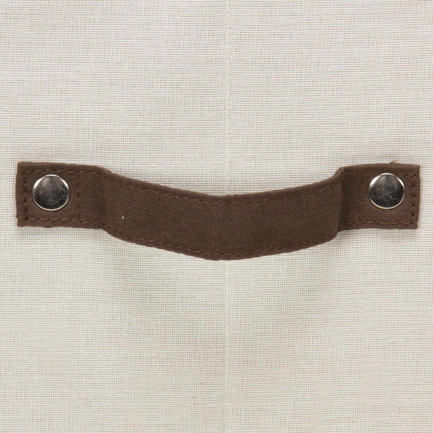 Household Essentials Dessert Plate or Bowl Storage Chest, Natural Canvas with Brown Trim
