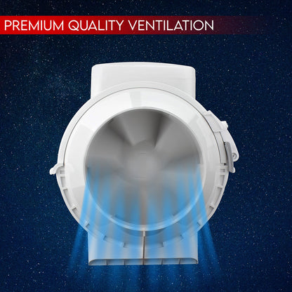Fantronix 4 inch (100 mm) dia Universal Quiet Operation Inline Bathroom Fan Intake Hydroponic Shower Duct Ventilation Fan for hydroponics Room