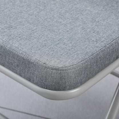CHAIRABLE Padded Folding Chairs with Thick Cushion, 2 Pack Grey