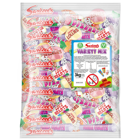 Swizzels Bulk Sweets Variety Mix Vegetarian Mixed Sweets and Lollipops Bag 3kg