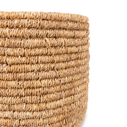 Olly & Rose Large Storage and Laundry Baskets - Set 2 45cm and 40cm Diameter - Ringed Finish - Seagrass Wicker Basket Premium Home Decor