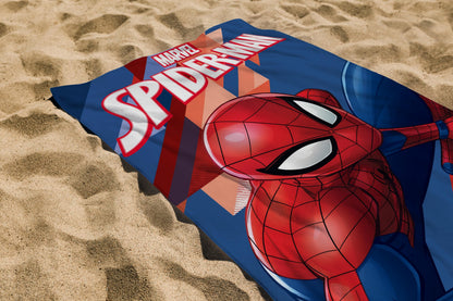 hermet Spiderman Beach Towel, 70 x 140 cm, Beach or Pool Towel, 100% Soft Cotton, Practical and Lightweight