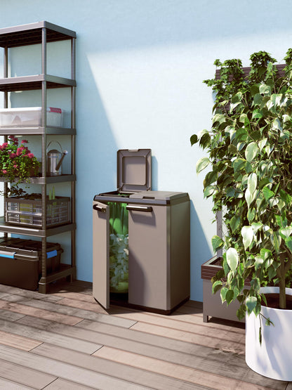 Keter Split Base Indoor Outdoor Multi purpose Recycling Cabinet Grey/Black