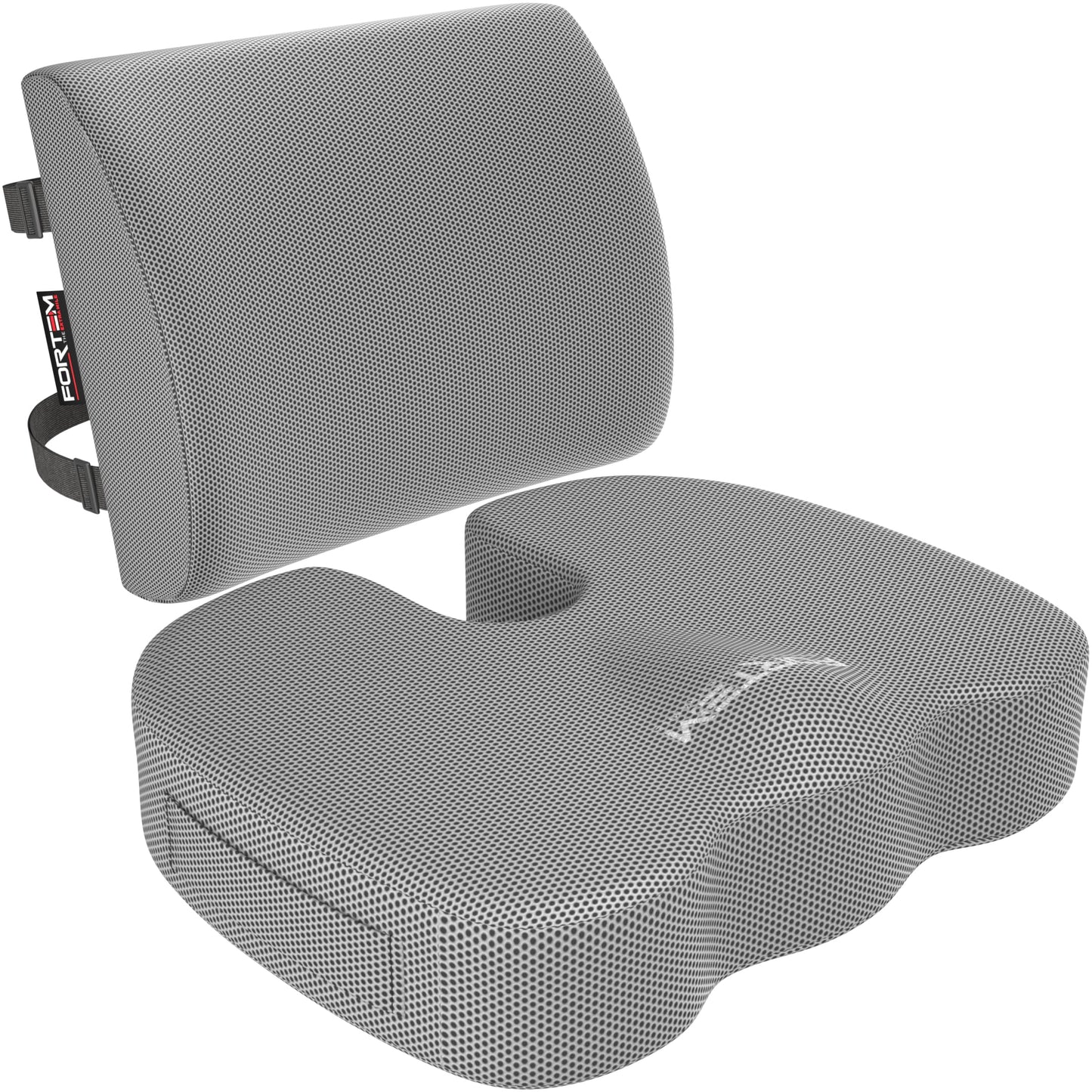 FORTEM Seat Cushion & Lumbar Support for Office Chair, Car Seat Combo