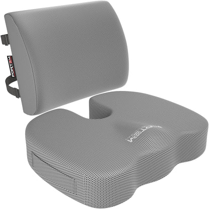 FORTEM Seat Cushion & Lumbar Support for Office Chair, Car Seat Combo