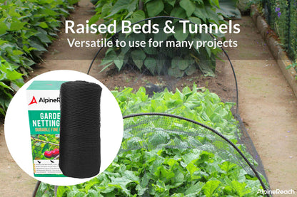 AlpineReach Garden Netting 4.5m x 15m Extra Strong Woven Mesh Bird Netting Heavy Duty Kit - Protect Plants & Fruit Trees Against Animals & Deer