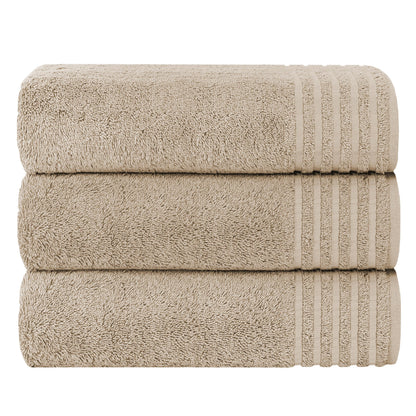 Olivia Rocco Monaco 3 Pack Bath Sheets Highly Absorbent Premium Quality 100% Cotton Large Towel Set Extra Soft Quick Dry Large Towels Bath Sheet 500