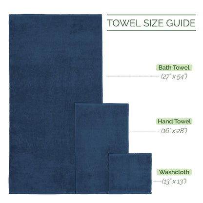 Elegant Comfort 4 Lines Viscose Stripe 6-Piece Premium Towel Set - 100% Turkish Cotton High Absorbent Luxury Bathroom Towels – Includes 2 Washcloths