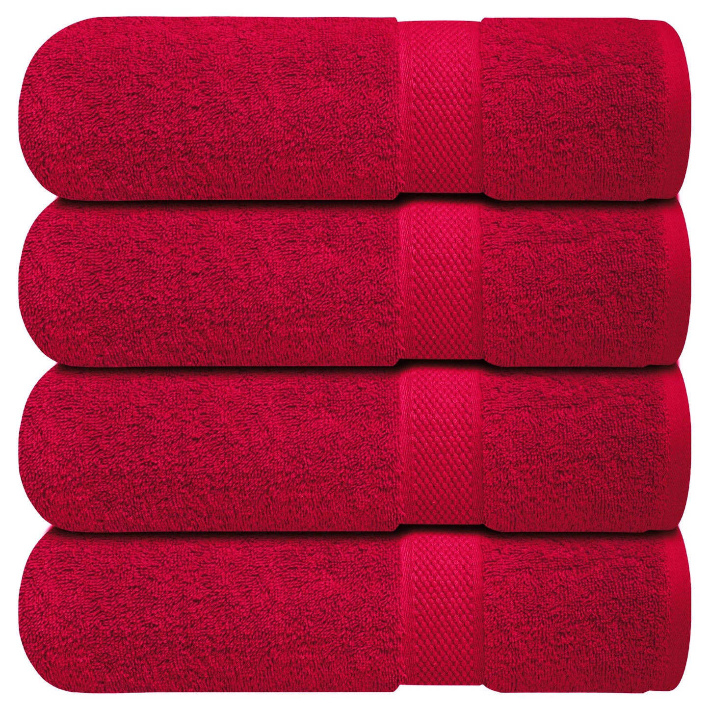 Infinitee Xclusives Bath Towels Set of 4 (70x140 cm) - 100% Cotton, Super Absorbent, Quick-Dry Towels for Bathroom, Spa, Gym & Hotel |Burgundy|