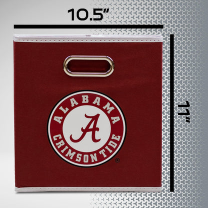Franklin Sports NCAA Alabama Crimson Tide Collapsible Storage Bin - Made to Fit Storage Bin Shelf Organizers - 10.5" x 10.5"