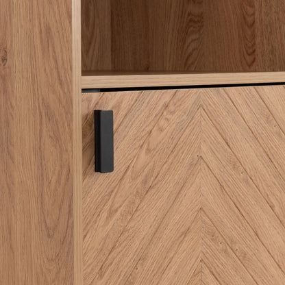 Seconique Leon 1 Door 2 Shelf Cabinet in Medium Oak Effect