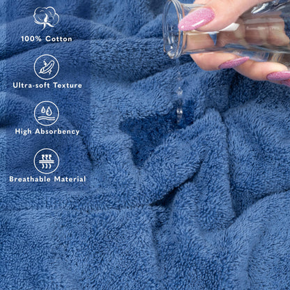 American Soft Linen Jumbo Large Bath Towels, 100% Cotton, 35 x 70 cm, Luxury Oversized Turkish Bath Towel for Bath, Beach and Pool, Electric Blue