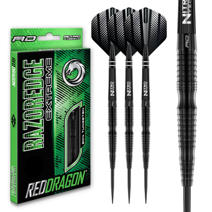 RED DRAGON Razor Edge Extreme 21 Gram Professional Tungsten Darts Set with Flights and Stems
