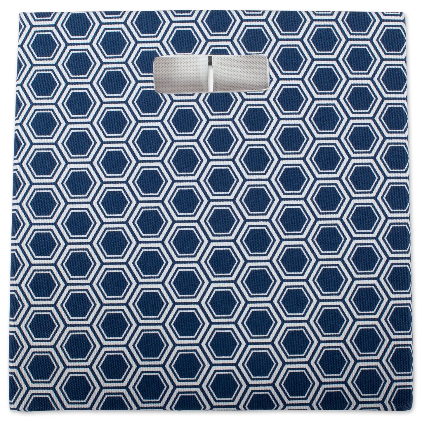 DII Hard Sided Collapsible Fabric Storage Container for Nursery, Offices, & Home Organization, (13x13x13) - Honeycomb Nautical Blue