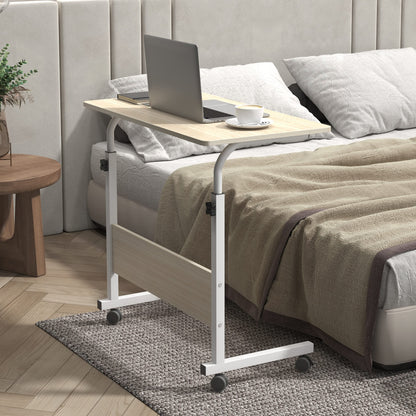 sogesfurniture Laptop Table Height Adjustable, Mobile Laptop Stand Coffee Table Side Table, portable Laptop Desk Tray for Sofa, Bed, Balcony, Garden