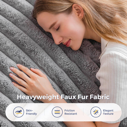 MAXYOYO Giant Bean Bag Chair,Faux Fur Lazy Lounge Chair with Foam Filling