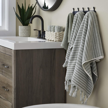 SKL Home Longborough 100% Turkish Cotton Hand Towel Set, 16x26, Sage