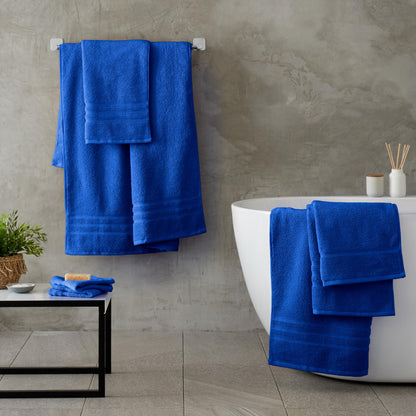 Catherine Lansfield Zero Twist Cotton 90x140cm Bath Sheet Pair Cobalt Blue