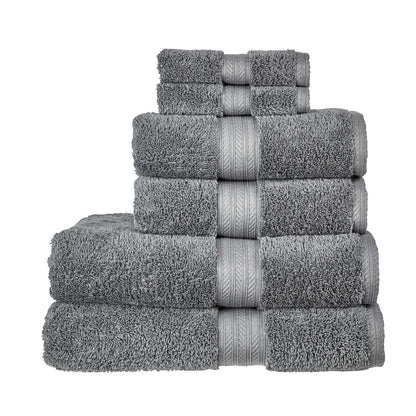 Christy Renaissance 6 Piece Towel Set | Ash Grey | 100% Egyptian Cotton Pile | Luxuriously Soft and Super Absorbent | 675 GSM