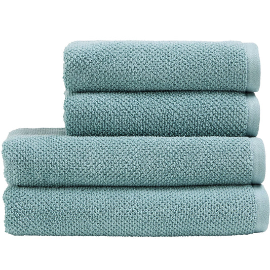 Christy Brixton Bath Towel Set | 2 Bath Towels 2 Hand Towels | Invigorating Textured Finish | Super Absorbent | 4 Piece Bathroom Towel Set | Minera