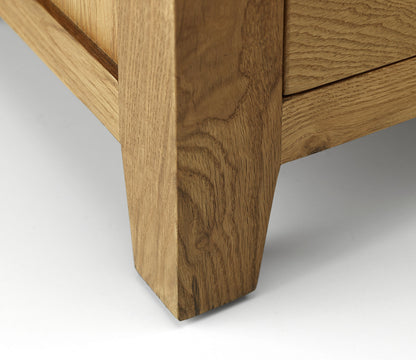 Julian Bowen Marlborough Dressing Stool, Oak/Dark Brown - H46 x W45 x D35cm