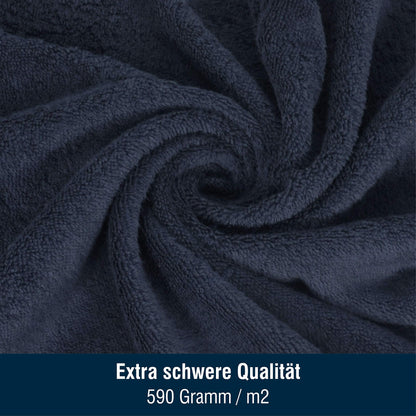 Merana Rome Washcloth Set Absorbent Soft and Lint- Terry Wash Gloves Luxury Quality Heavy Organic Cotton 590 GSM Pacific Blue, 4 x Wash Mitt