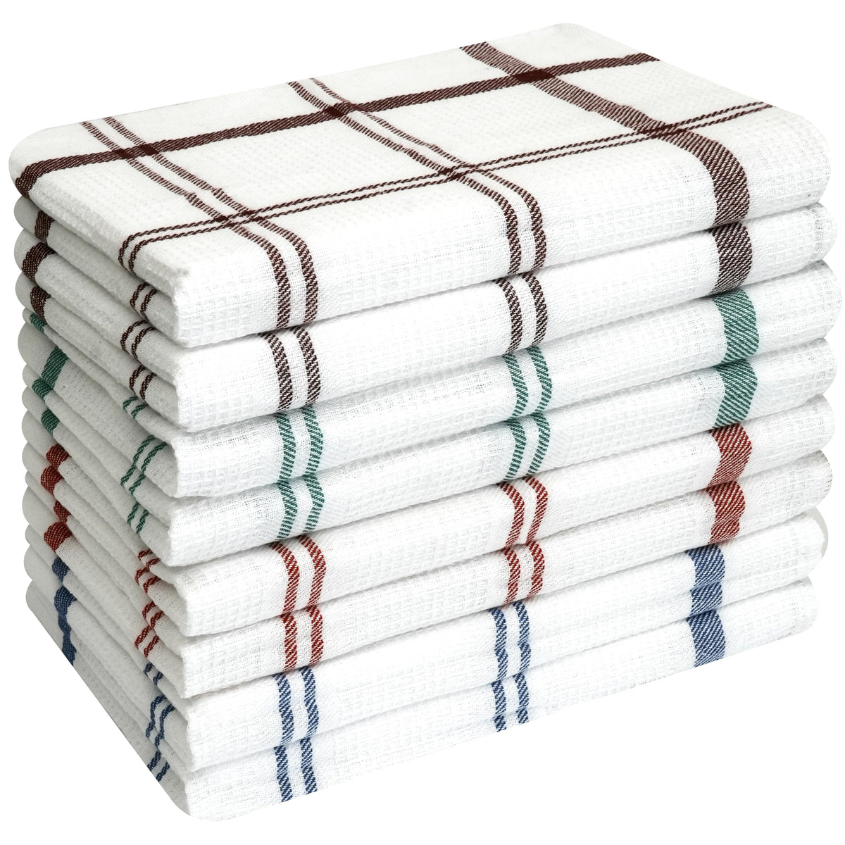 Infinity Tea Towels Kitchen | Cotton Kitchen Tea Towel Sets | Super Absorbent Cloth, Quick Dry Cloths | Lint free & Fade Resistant 8, Gingham Towel