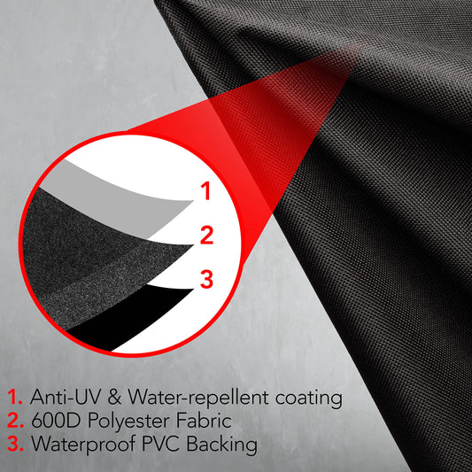 GrillTough Heavy Duty BBQ Grill Cover for Outdoor Grill  Waterproof, Weather Resistant, UV & Fade Resistant with Adjustable Straps  Gas Grill Cover