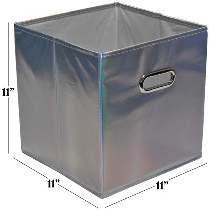Handy Laundry Foldable Cube Storage Bins - 6 Pack Decorative Fabric Storage are Collapsible & Great Organizer for Shelf, Closet