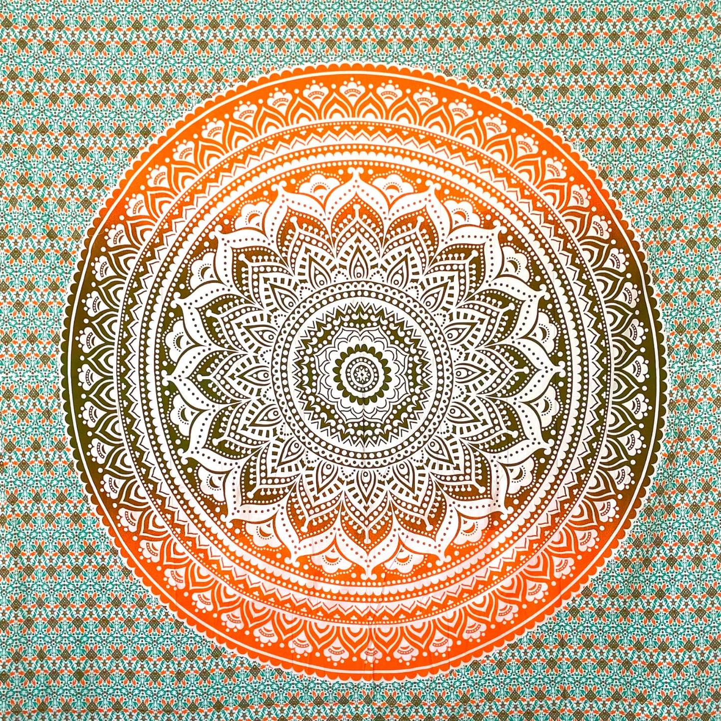 MOMOMUS Sandfree Extra Large Beach Towels for Adults - Mandala Style, Lightweight and Familiar - Sandproof Beach Blanket - Orange and Green, 210 x 230