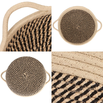 Sea Team 2 Pack Mottled Flaxen Khaki Cotton Rope Round Storage Trays