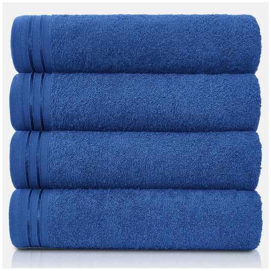 GC GAVENO CAVAILIA Large Towels Bath Sheet-Highly Absorbent Egyptian Cotton Towel Set-4 Pack Extra Soft Large Bath Towel Royal Blue-Quick Dry Bath