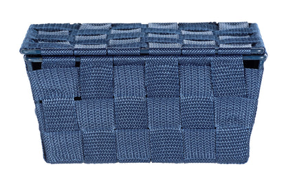 WENKO Adria Storage Basket with Lid Dark Blue Polypropylene 19 x 10 x 14 cm Dark Blue