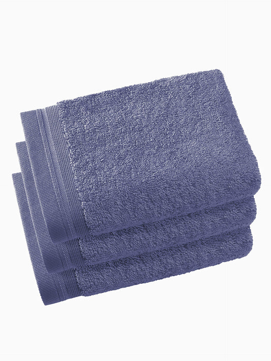 De Witte Lietaer Contessa Luxe Set of 3 Guest Towels, Cotton, 40 x 60 cm, Sapphire Blue