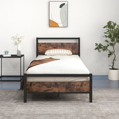 JELUTE Metal Platform Bed Frame, 3 FT Single, Black