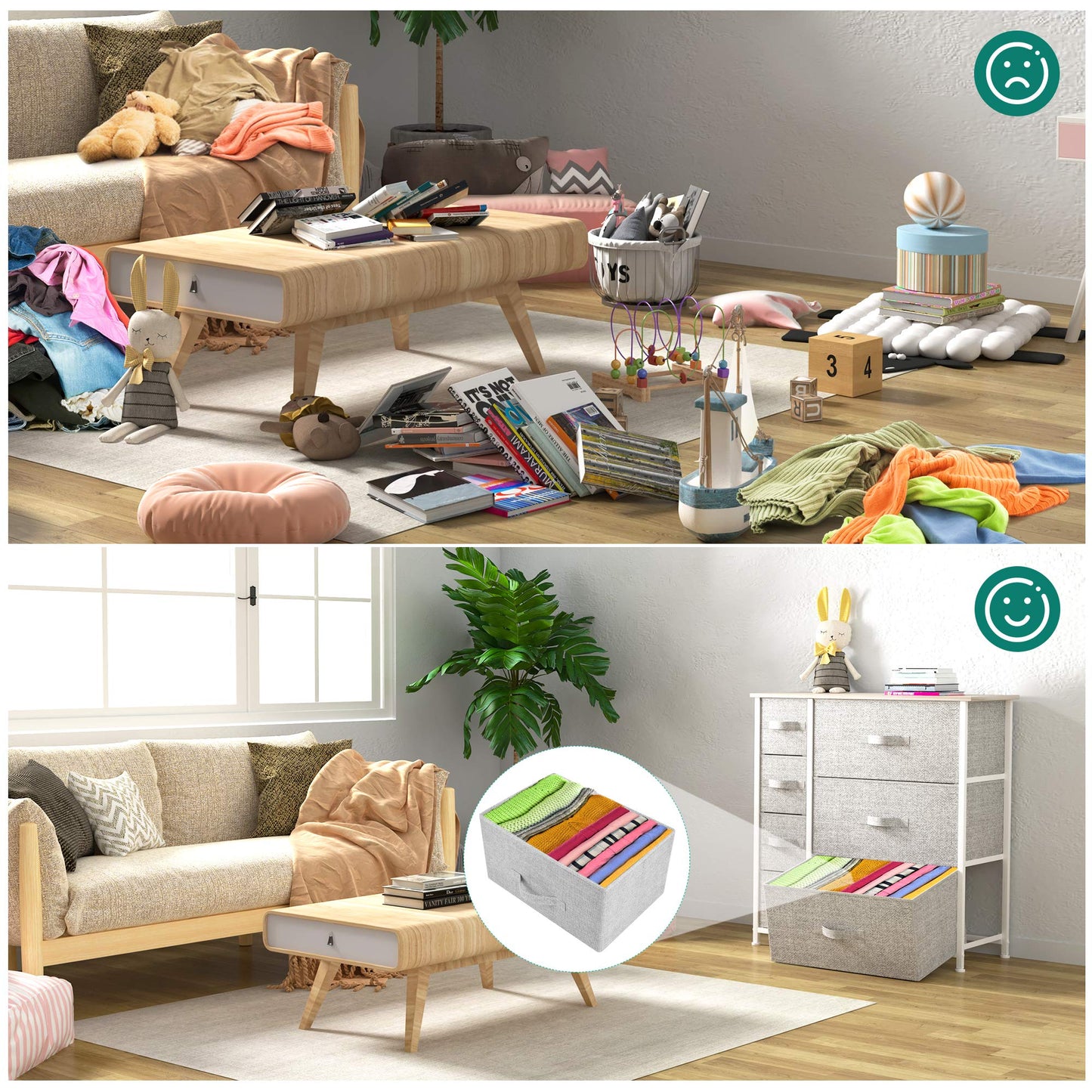 YITAHOME Chest of Drawers, Non-Woven Fabric 7-Drawer Storage Organizer Unit for Bedroom Living Room Closet, Sturdy Steel Frame, Easy Pull Fabric Bins