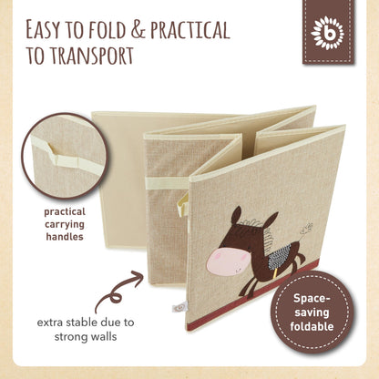 BIECO Children's Storage Box - Cute Donkey Toy Box Foldable - 33x33x33 cm - Ideal for Kallax Shelf - Toy Storage Boxes Kids Room - Stuffed Animal Zoo