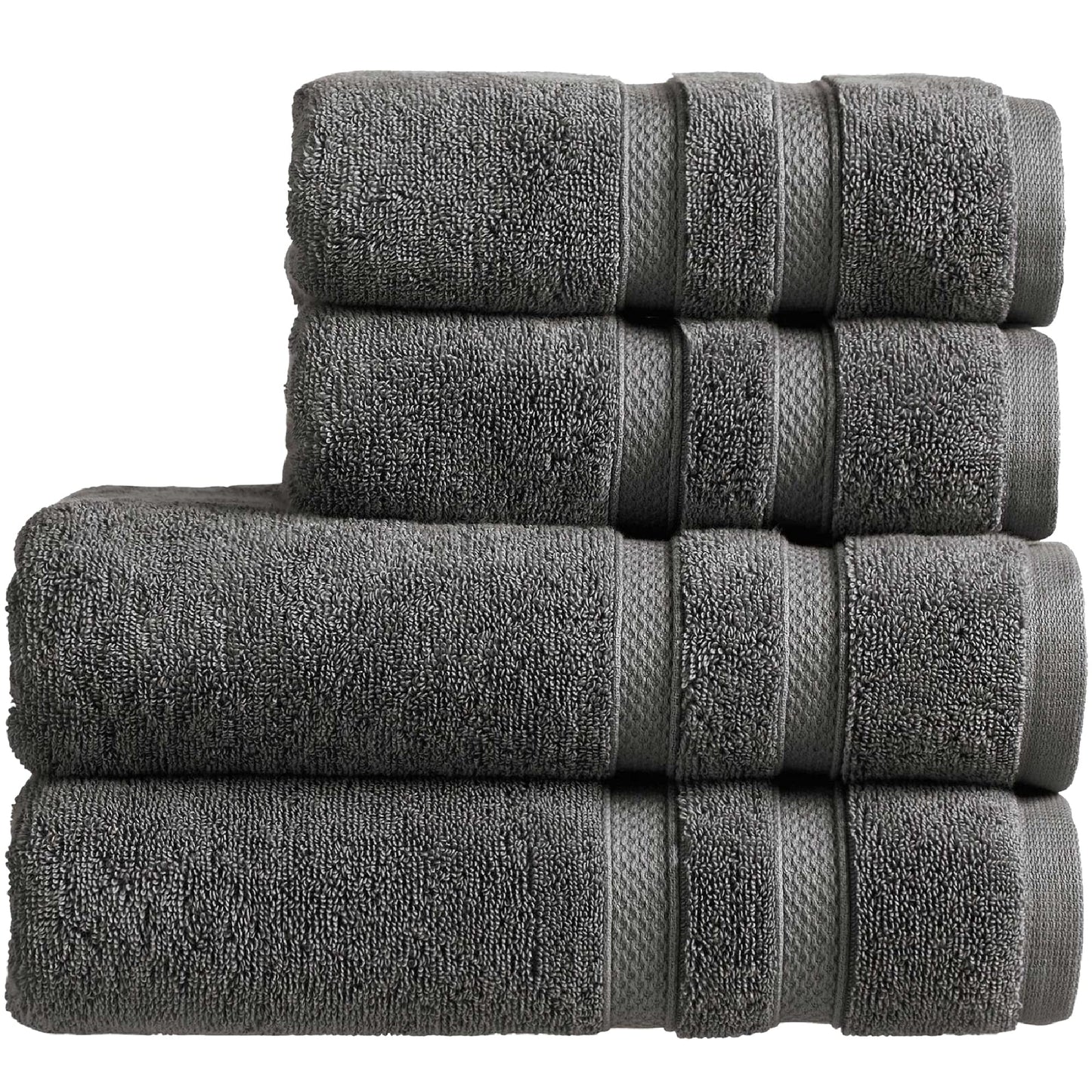 Christy Chroma Bath Towel Set | Set of 4 | 2 Bath 2 Hand | Highly Absorbent Heavyweight 675GSM | Bold and Bright | Soft Smooth Bathroom Shower Towels