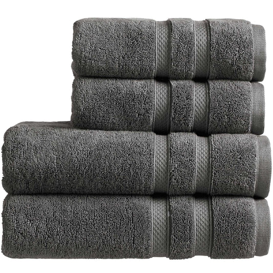 Christy Chroma Bath Towel Set | Set of 4 | 2 Bath 2 Hand | Highly Absorbent Heavyweight 675GSM | Bold and Bright | Soft Smooth Bathroom Shower Towels