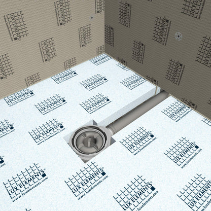 LUX ELEMENTS TUB-BAW-S LTUBE1184 Horizontal Drain Pot with Stainless Steel Grate Grey