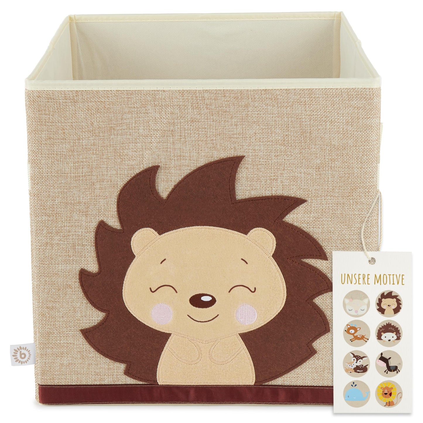 BIECO Piksi Hedgehog Toy Box - Toy Storage Box - Kallax Shelf Boxes Storage - Shelf Nursery - Boxes 33x33