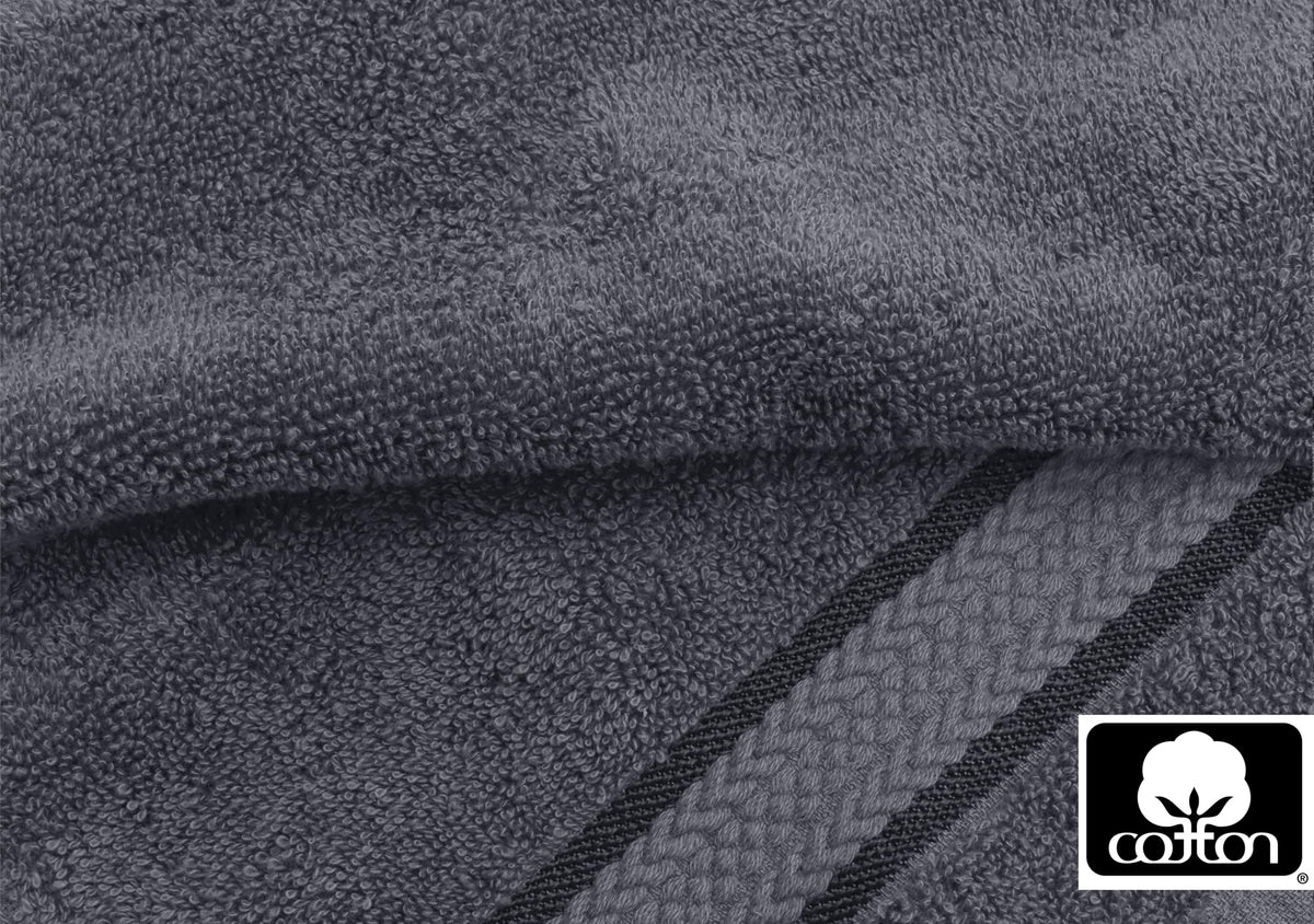 COTTON CRAFT Ultra Soft Luxury 6 Piece Ringspun Cotton Towel Set, 580GSM, Heavyweight, 2 Bath Towels, 2 Hand Towels, 2 Washcloths, Charcoal Grey