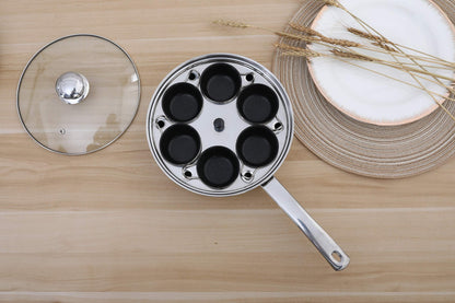 6 Cups Egg Poacher Pan - Stainless Steel Poached Egg Cooker  Induction Cooktop Egg Poachers Cookware Set with 4 Nonstick Large PFOA FREE Egg Poacher