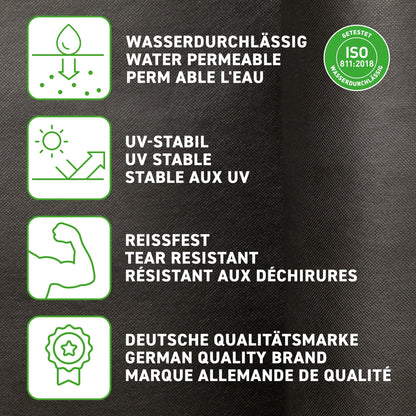 GardenMate 1m x 100m garden fleece 50g/m? - roll of weed fleece - Tear-resistant - High UV stabilisation - Water permable