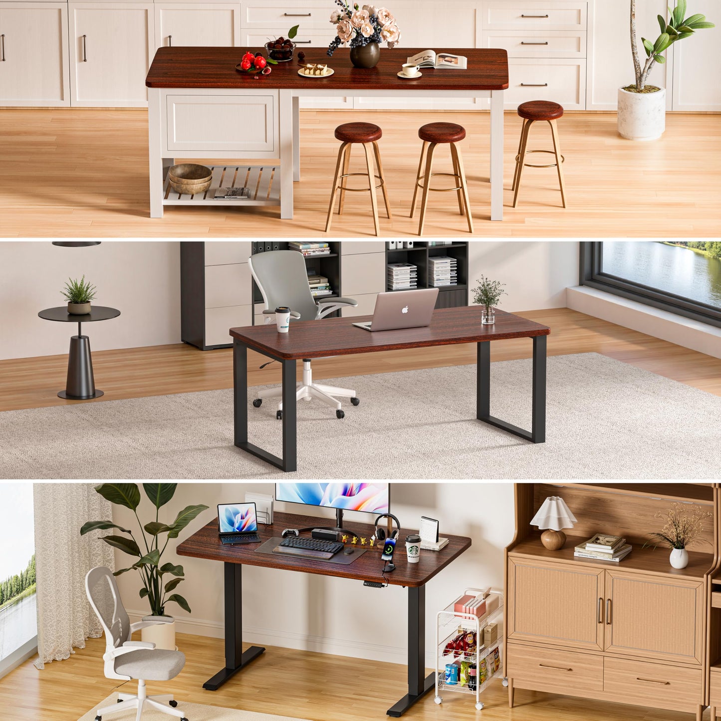 BIZUM Table Top 160 x 70 cm Desk Top Desktop for Height Adjustable Electric Standing Desk, Dining Tables and More DIY - 25 mm Sturdy Durable