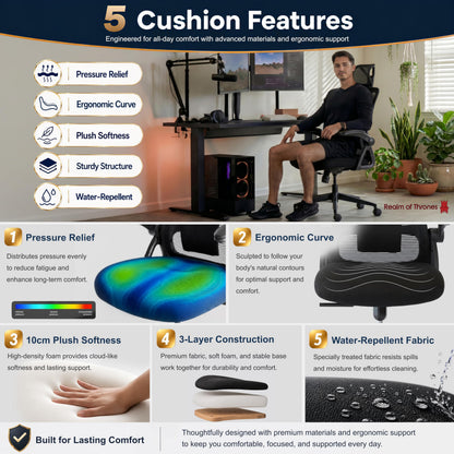 Realm of Thrones Mesh Ergonomic Office Chair, Back Support and Long Hours