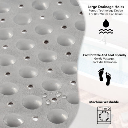 Bathtub Mat Non Slip – 100 x 40 CM Bath Mat – Easy Clean Shower Mats – Sturdy Suction Cup Attaching – Comfortable for Feet – Draining Holes