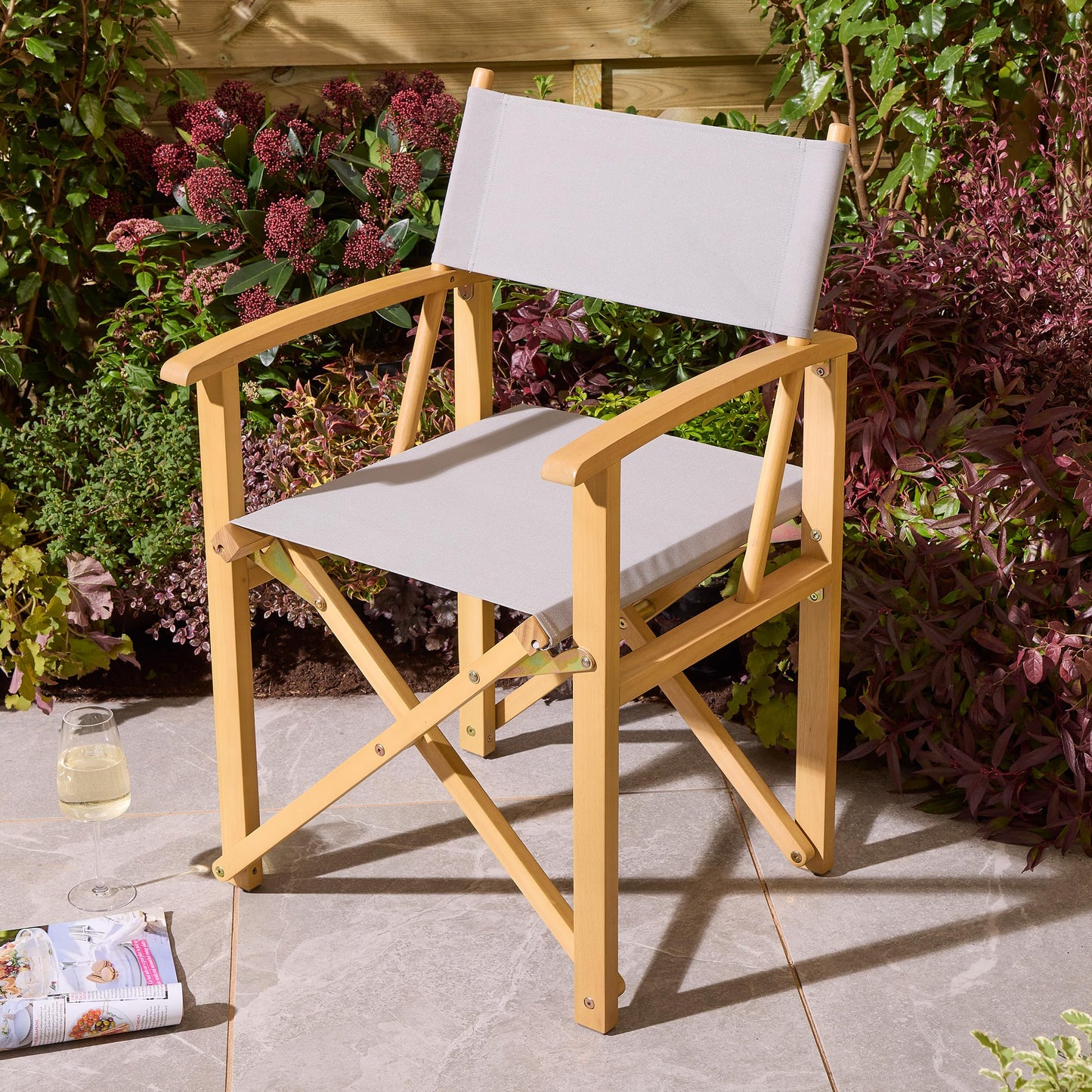 Rowlinson Ascot Folding Directors Chair - Slate Grey