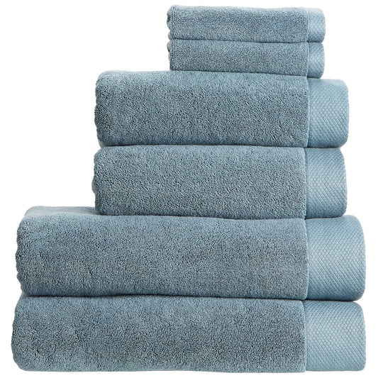 Christy Luxe 6 Piece Towel Set | Denim Blue | Luxe Heavyweight 100% Turkish Cotton | Ultra Soft | Super Absorbent | 730GSM | 2 Bath Towels 2 Hand